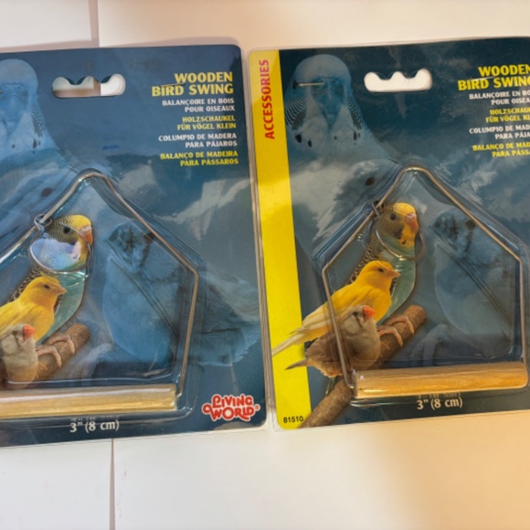 X's 2 Hagen Living World Wooden Perch Swing 3 Inch by 4 Inch 3X4" Wood & wire - Picture 1 of 3